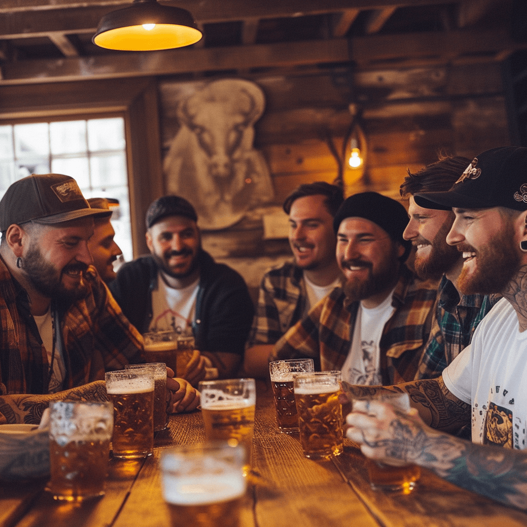 Guys drinking beer, enjoying on our Letna tour